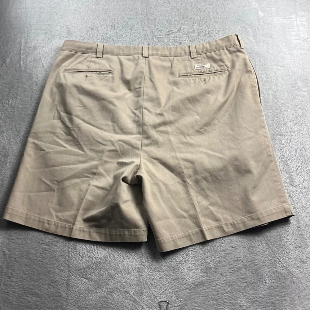 Polo Ralph Lauren Tyler Short Mens 44 Khaki Tan Pleated Chino Cotton Shorts